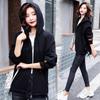 Coat for Women Cotton Casual Oversize Cardigan Double Layer Hooded Loose Zipper Jacket