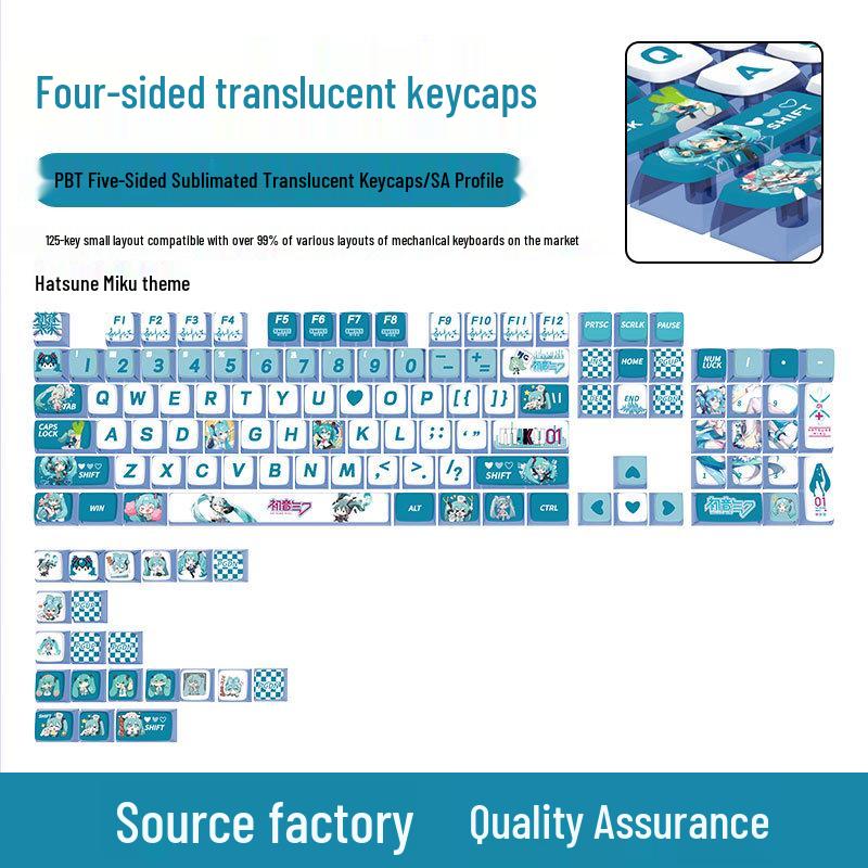 Four-Sided Translucent Color Keycaps for Customized Mechanical Keyboard