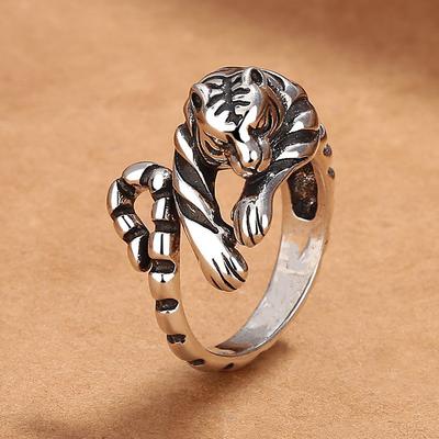 925 Sterling Silver Tiger Ring Flowers Adjustable Simplicity Fashion Exquisite for Women Jewelry Wedding Gifts Wholesale