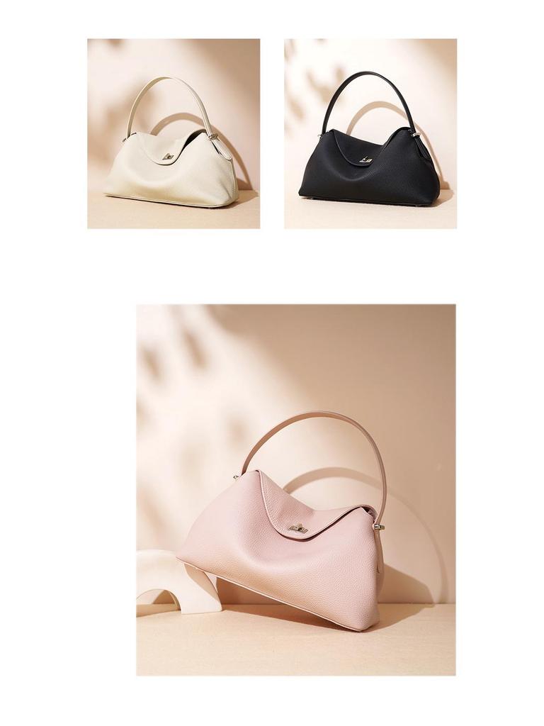 2025 Versatile Genuine Leather Handbag: Top Layer Cowhide, Fashionable Spring Single Shoulder & Crossbody Bag