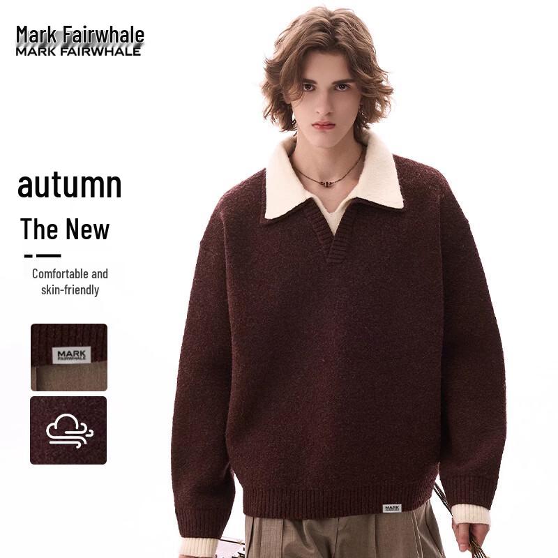 Mark Fairwhale Men's American Vintage Wool Blend Polo Sweater