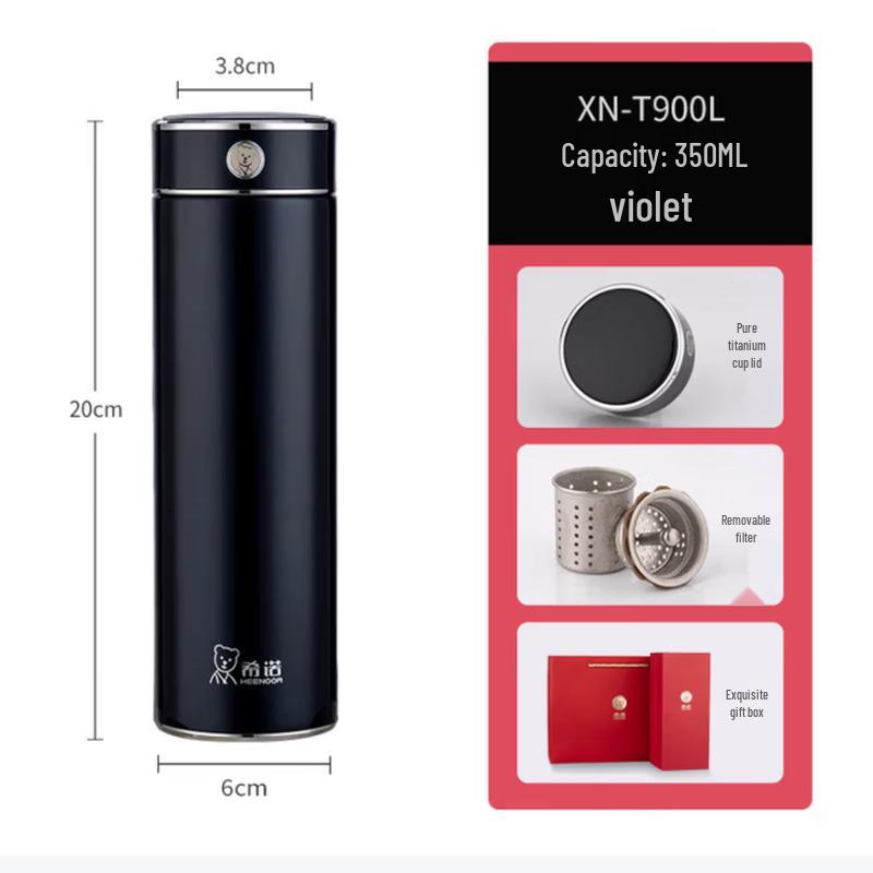 Heenoor Pure Titanium Vacuum Insulated Water Bottle with Tea Infuser