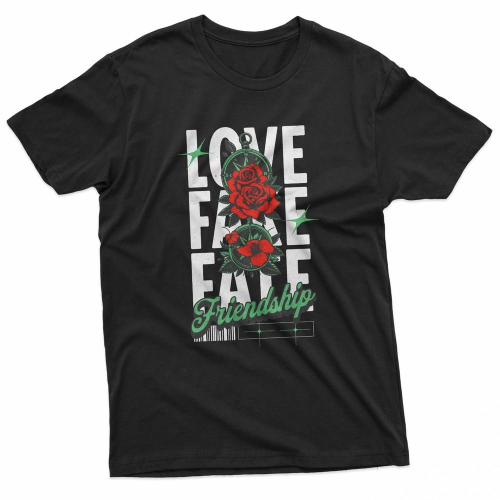 Love Friendship Floral Graphic TShirt Unisex T-Shirt M