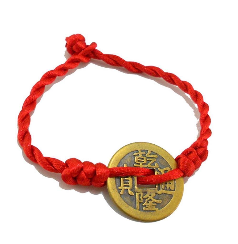 Copper Arowana Dragonfish Figurine, Feng Shui Item, Good Luck Charm, Folk Craft, Business Success, Prosperity, with Red String Bracelet