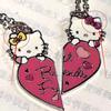Cartoon Cat Rhinestone Necklace - Fashionable Girly Student Best Friend Chain with Niche Design.