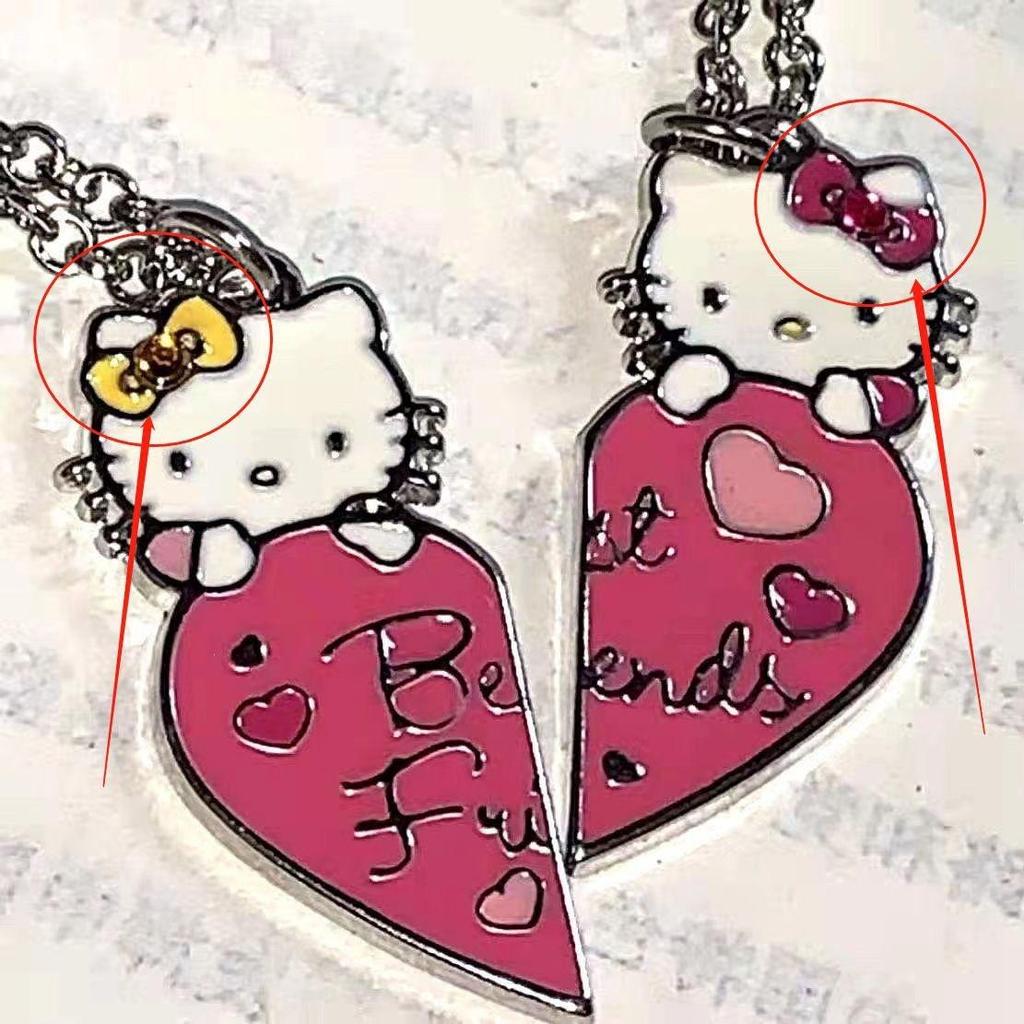 Cartoon Cat Rhinestone Necklace - Fashionable Girly Student Best Friend Chain with Niche Design.
