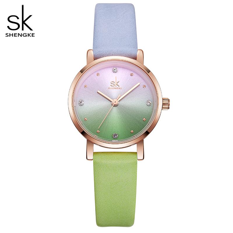

Креативные цветные кожаные часы, женские кварцевые часы Relogio Feminino SK, женские наручные часы Montre Femme # K8029