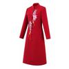 Women's Festive Red Wool Blend Stand Collar Coat