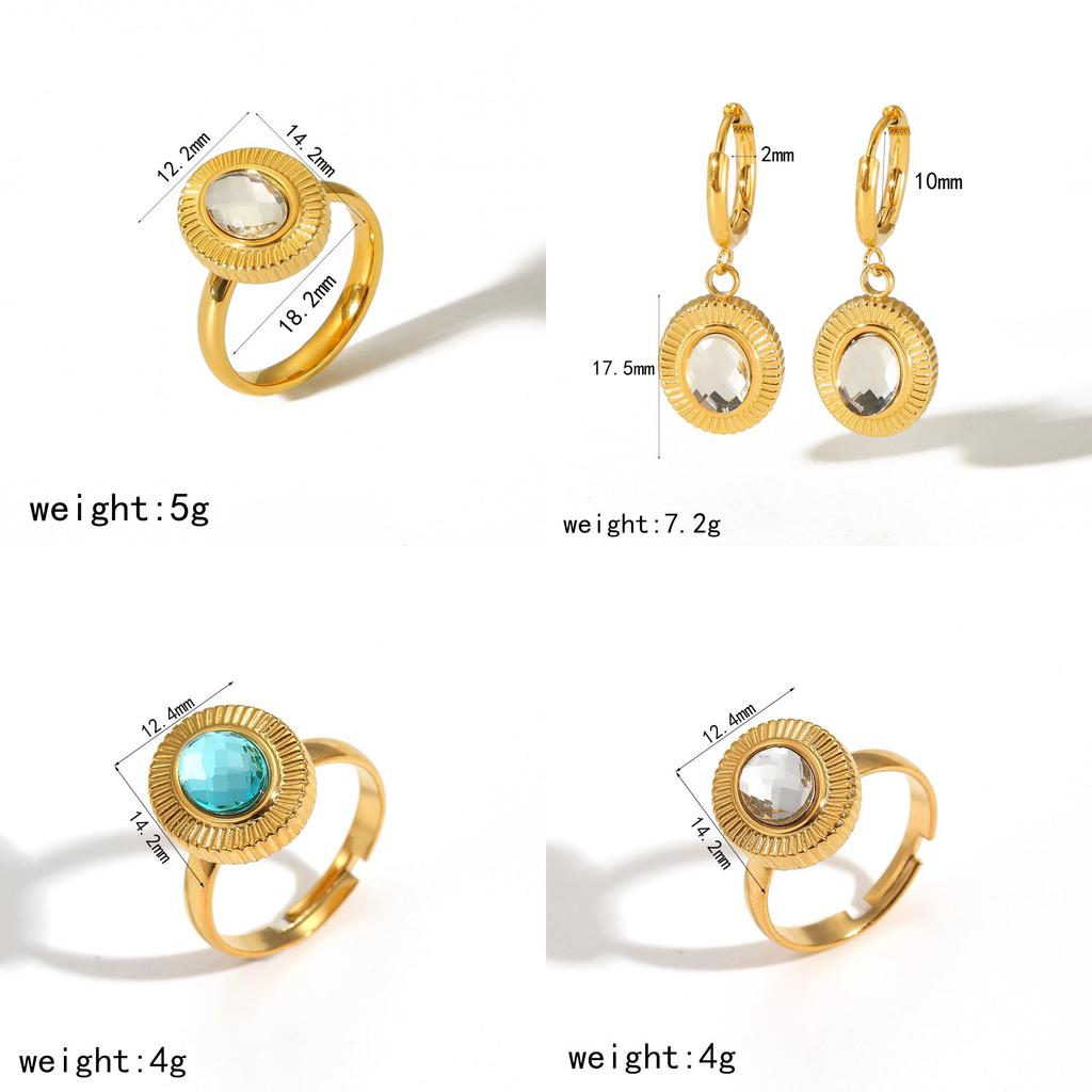 Geometric Titanium Steel Ring For Women With Zircon Stone Elegant Fashion Jewelry