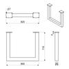 U-shaped leg 82x71 BLACK