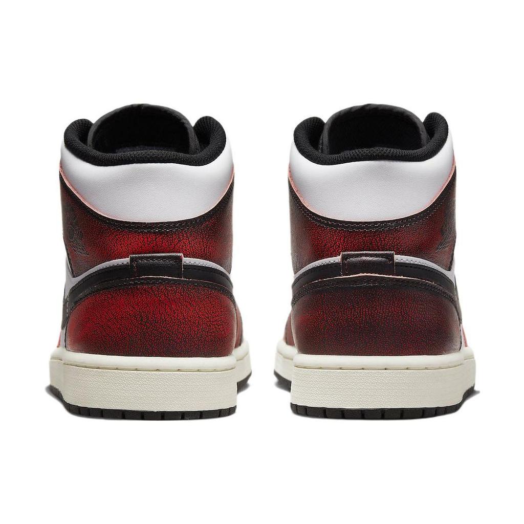 Air Jordan 1 Mid SE Wear-Away Men Sneakers White Black Sail DV9565-006