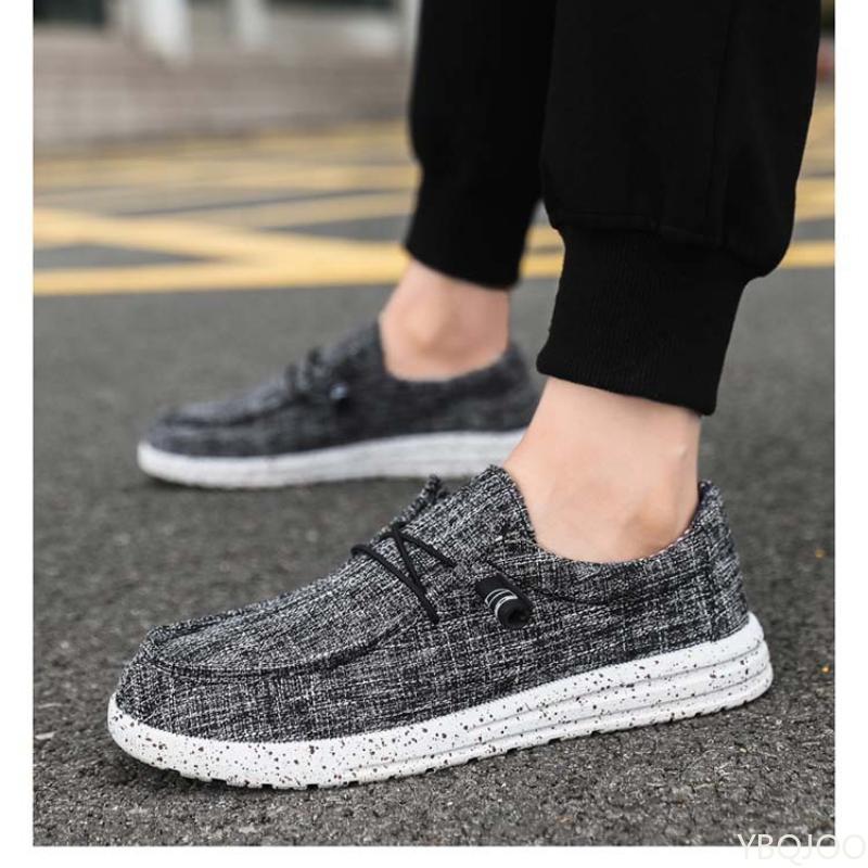 Fashion Fashionable casual trendy men's breathable lightweight lazy one foot on canvas shoes comfortable versatile flat shoes