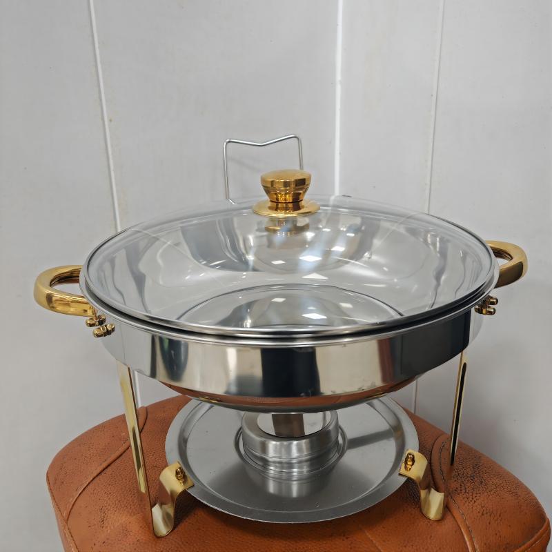 Stainless Steel Round Chafing Dish with Hangable Heat Preservation Container