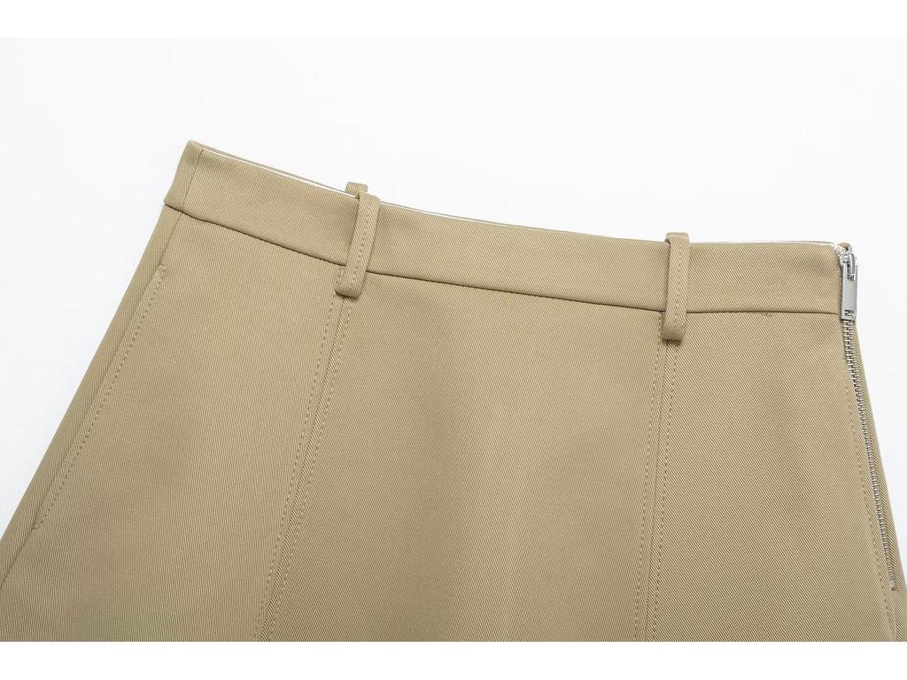 2025 Spring Women's European & American Style Mid-Waist A-Line Skirt
