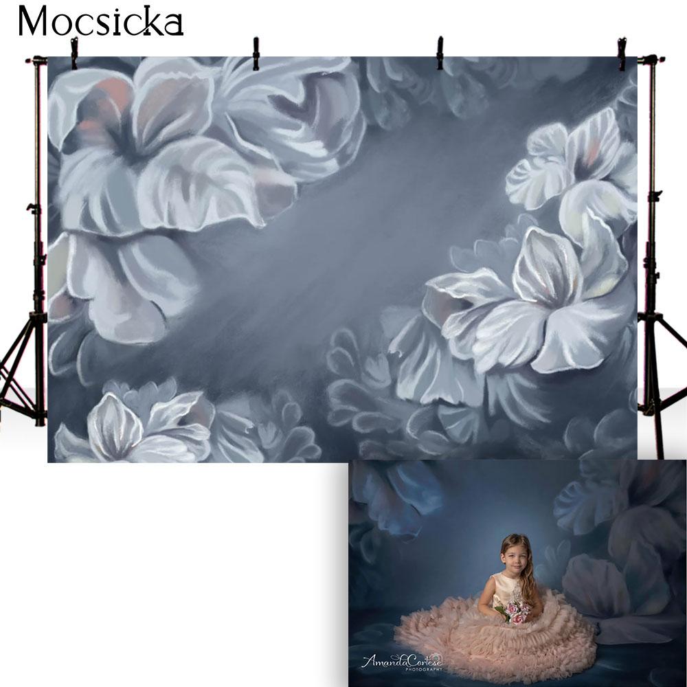 Newborn Floral Backdrop for Photography Children Baby Birthday Portrait Abstract Flower Photo Background Little Girls Photocall