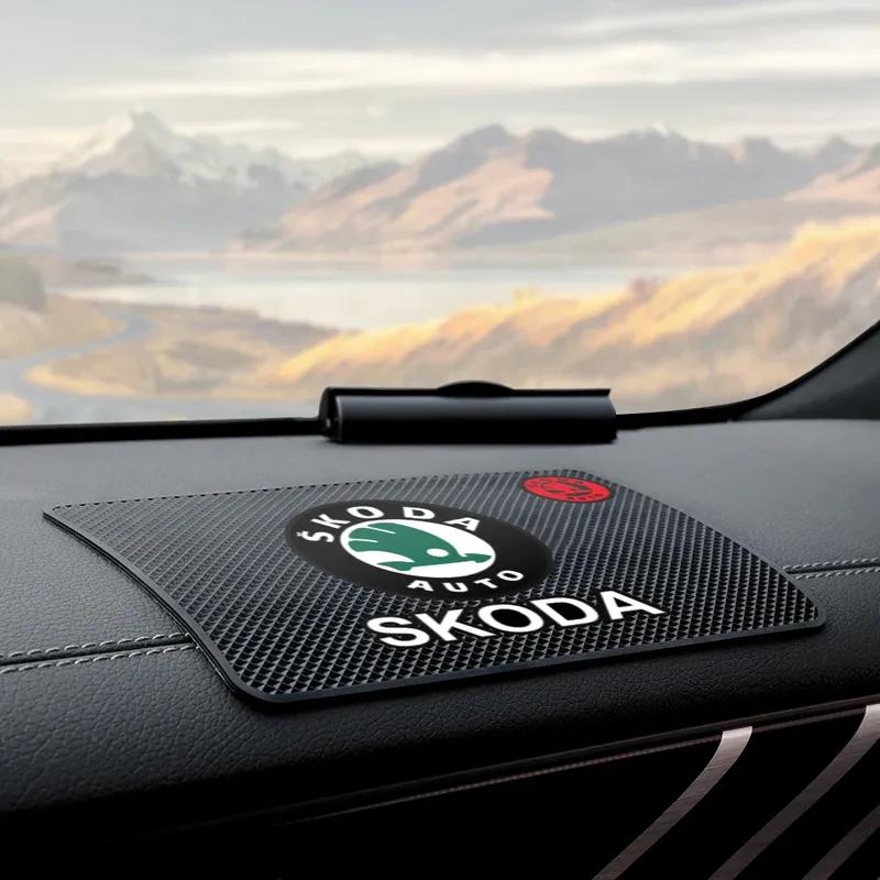 Car Ornament Non Slip Silicone Mat Car Interior Dashboard Phone Sticky Pad For Skoda KAMIQ A5 A7 Yeti Octavia Rapid Fabia Superb