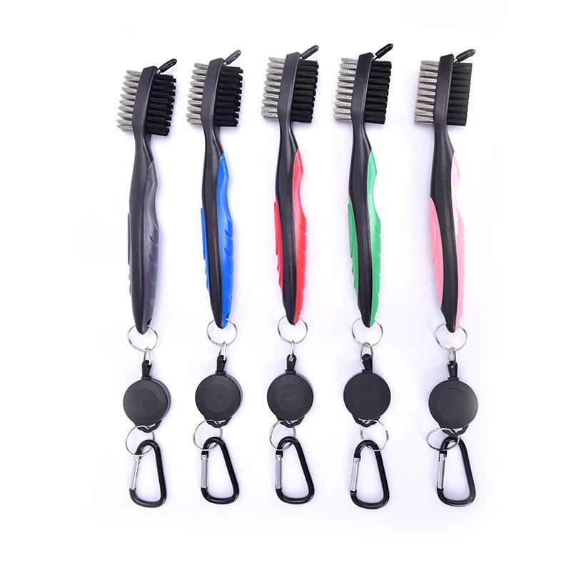 Golflabda Tisztító Kefe Barázdatisztító Kefe 2 Oldalas Golf Putter Ék Labda Tisztító Készlet