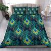 Peacock Feather Duvet Cover Queen Rustic Wildlife Woodland Animal Bedding Set for Boys Girls,Watercolor Peafowl Comforter Cover
