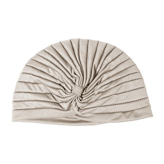 Yoga Hat with Satin Lining Hair Protection Frizz Control Soft Breathable Turban Nightcap High-Elastic Pleated Fabric Turban Hat