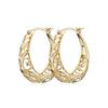 Filigree Openwork Oval Hoop Earrings for Women Vintage Inspired Fashion Daily Party Jewelry