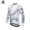 Womens Long Sleeve Cycling Jersey Set Printed Biking Suit Moisture Wicking Road Riding