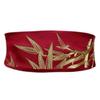Retro Spun Gold Wide Waistband Adjustable Bamboo Embroidered Belt  Dress Corset Decoration