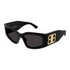 Balenciaga Logo Rectangle Sunglasses Unisex Sunglasses Black BB0321S002