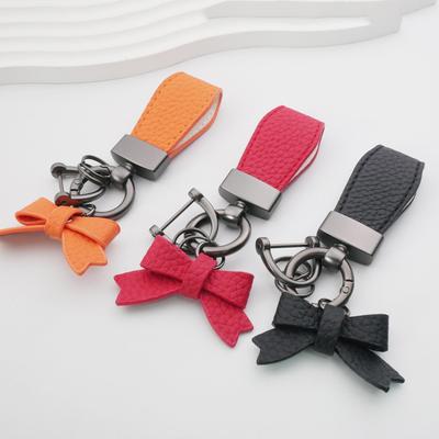 Xiaohongshu Bestseller Macaron Car Keyring with Exquisite Bow Ornament