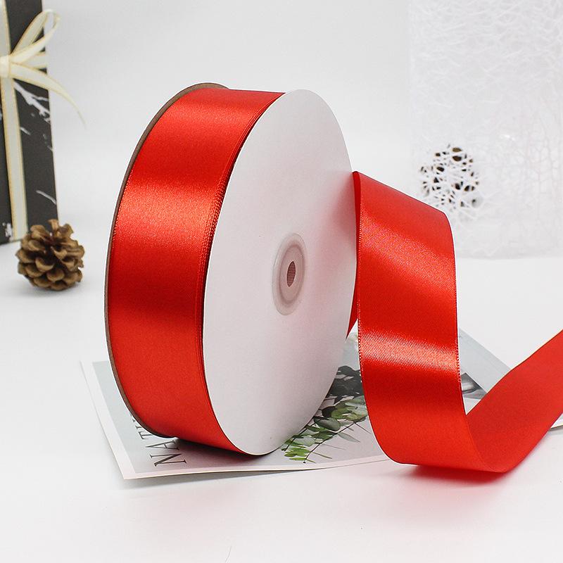 Single Face Ribbons 100% Polyester 20 Solid Color 4 cm Wide Ribbon 100Y for Birthday Decoration