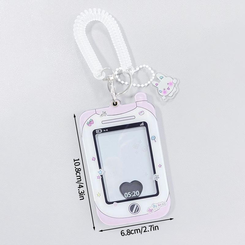 3 Inch Acrylic Camera Shape Kpop Photocard Holder with Keychain Idol Photo Card Display Case Bag Pendant School Stationery