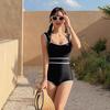 Source 1011 Korean Ins New Swimsuit Female Korean Version One-piece Belly Cover, Thin and Small Chest Conservative Swimsuit