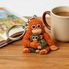 Protect Punch The Monkey Punch Monkey Doll Keychain Cute 3D Monkey Decor Hanging Keychain Anime Peripherals Toy Birthday Gift