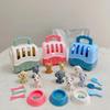 8Pcs Feeding & Grooming Pet Care Play Set Pretend Play Vet Plaything Veterinarian Kit For Kids Puppy Dog Carrier Gifts For Girls Young Boys