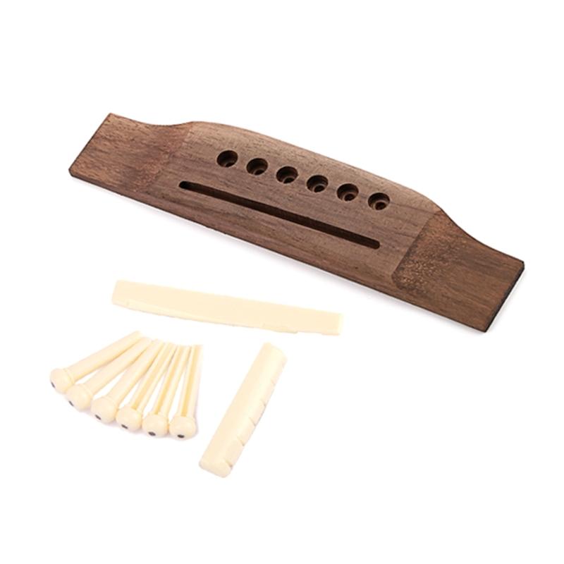 Guitar Wood Acces Rosewood Acoustic Guitar Bridge, Nut,Saddle,End Pin,Pins.