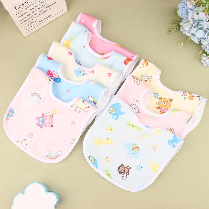 2/5Pcs Baby Cartoon Snap Waterproof Bib Super Soft Baby Bib Newborn Crystal Velvet Saliva Towel
