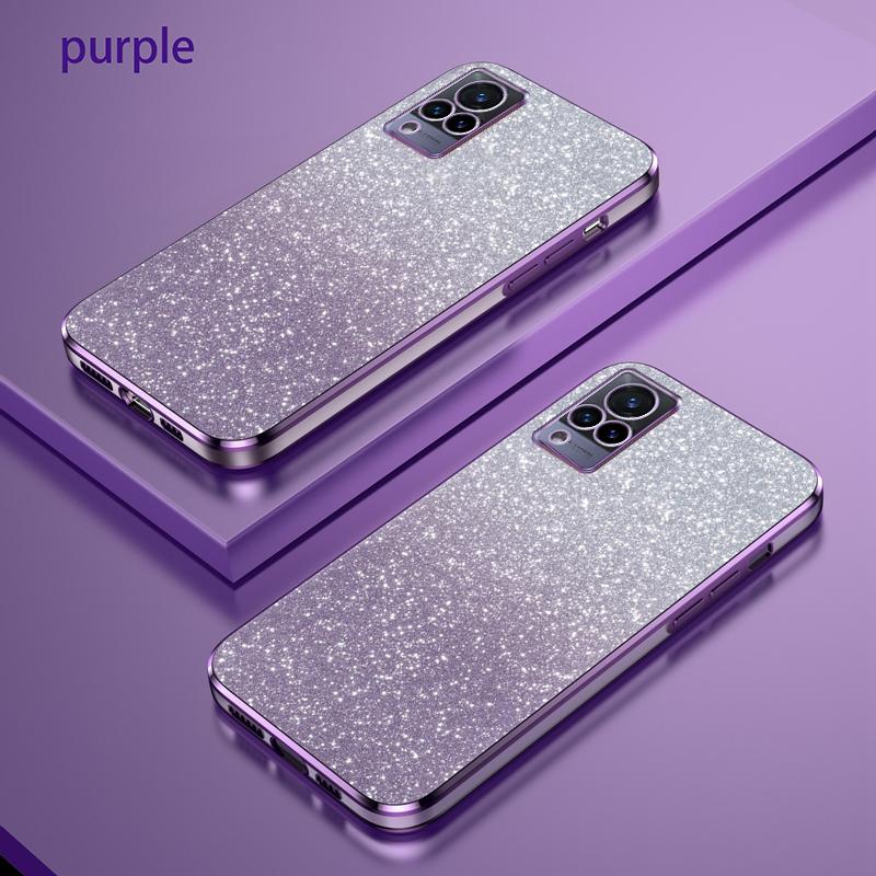 For VIVO V21 Luxury Electroplated Glitter Phone Case For Vivo V21E 4G Y73 4G Case Shockproof Clear Soft Back Protective Cover