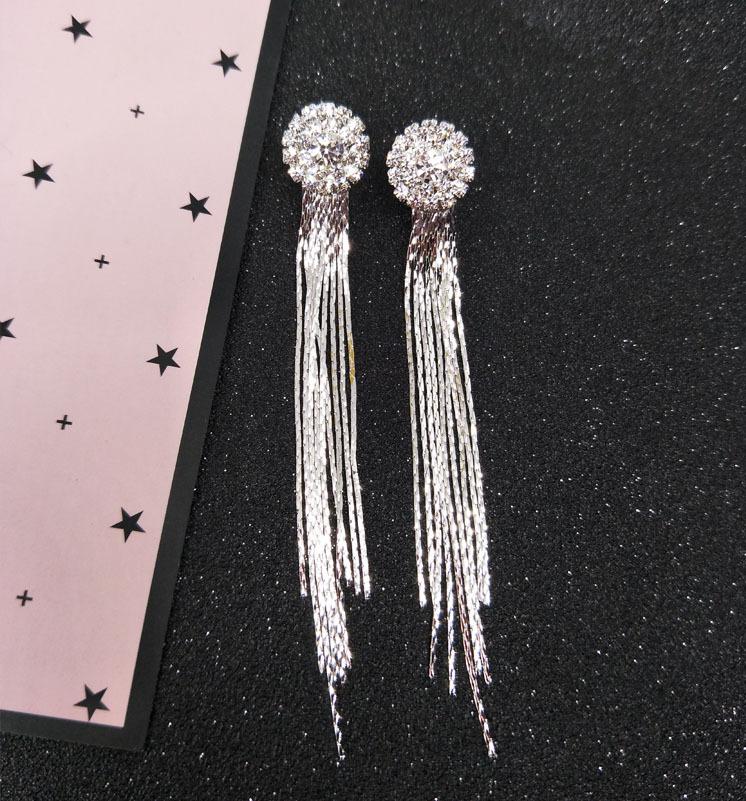 Oorbellen New Fashion Jewelry Personality Temperament Crystal Tassel Bride Earrings Long Earrings For Women Statement Earrings