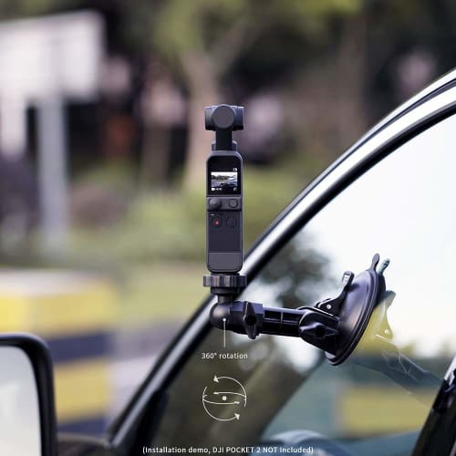 The MAXCAM suction cup stand is compatible with DJI Pocket 2 and is suitable for car windshields and car/boat camera stands.