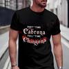Part-Time Cabrona Full-Time Chingona Pink Roses Moto Men's Fashionable T-Shirt Summer Short Sle