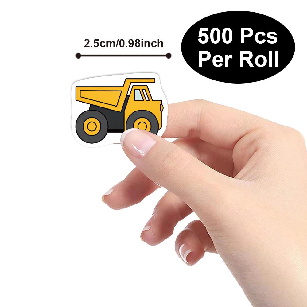 100-500pcs Cartoon Engineering Vehicle Stickers, Encouragement Stickers, Child Stationery Stickers, Gift Decoration Seal Labels