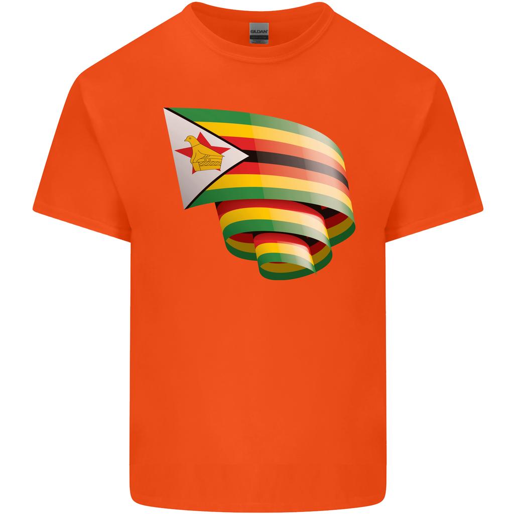 Curled Zimbabwe Flag Zimbabwean Day Football Unisexs Light Cotton TShirt