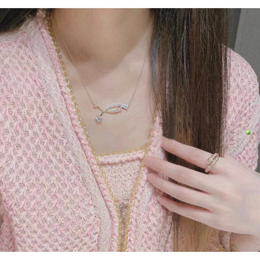 Comet and Meteor Necklace Pendant with Diamonds High-end Jewelry Brand Retro Palace Style Necklace Separation Electroplating