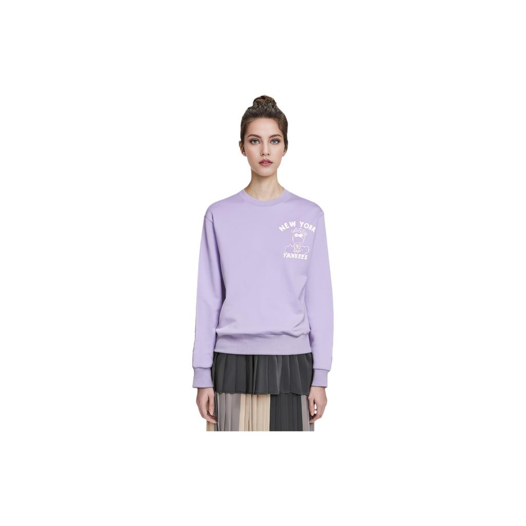 MLB New York Yankees Logo Grafik Rundhals Langarm Sweatshirt Unisex Sweatshirt Lila 31MTC1111-50V
