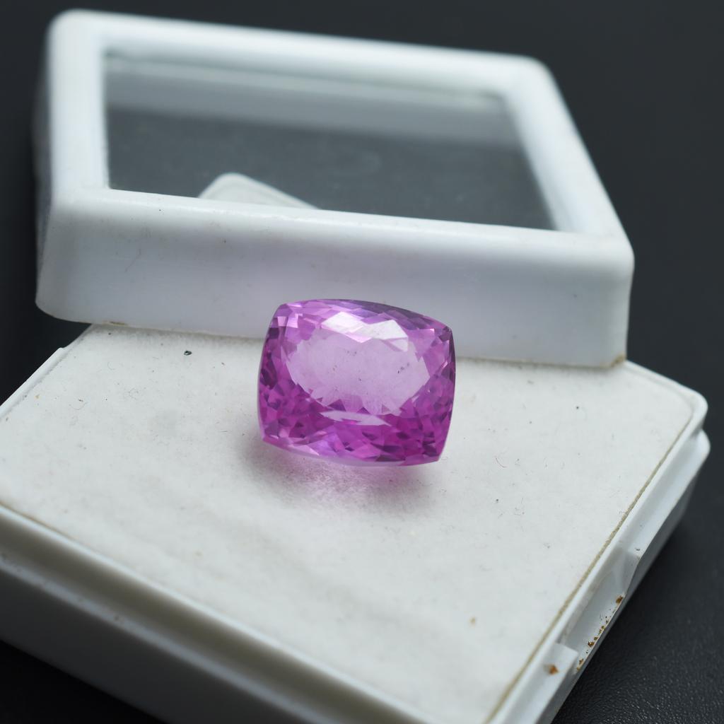 Natural Pink Sapphire 13.8ct Cushion Cut Certified Loose Gemstone