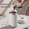Premium Ceramic Coffee Cup with Straw - Insulated Double Wall Design for Men & Women, Cold/Heat Retention, Engraved Handle.