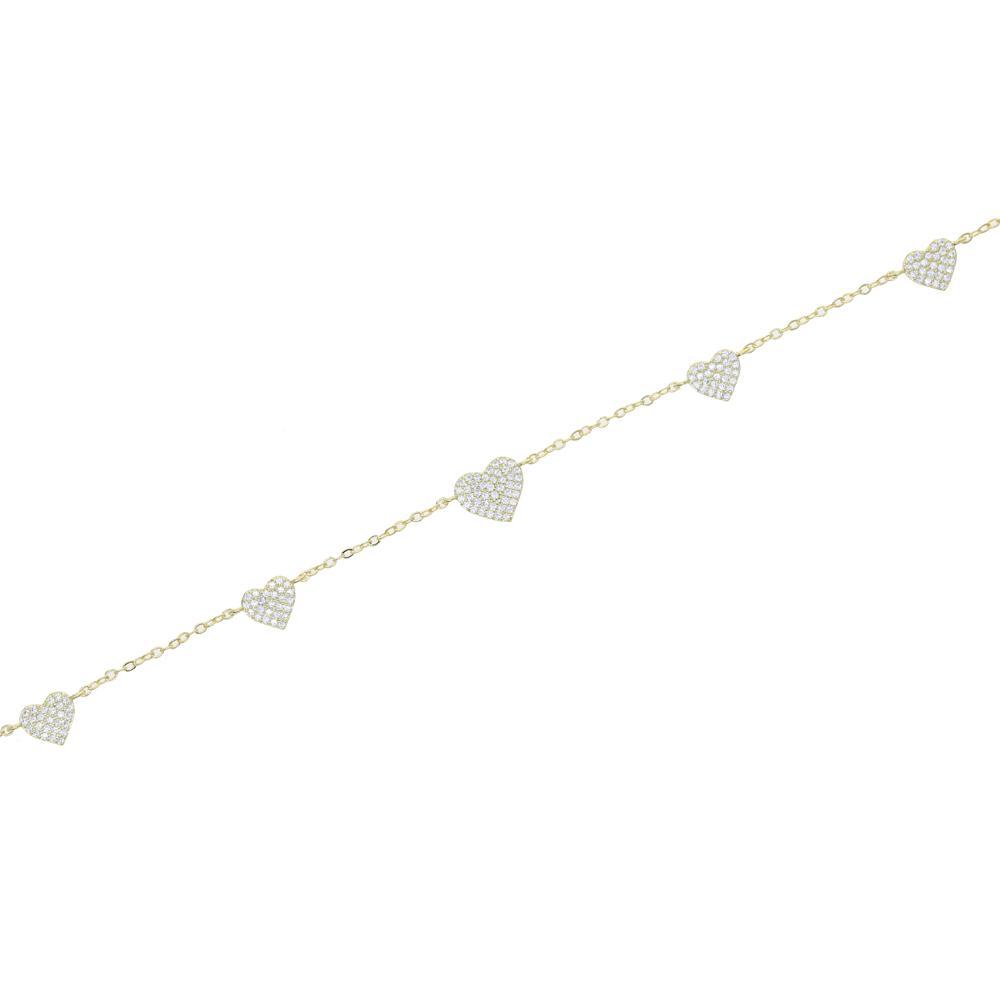 New High Quality Micro Pave White CZ Heart Charm Link Chain Necklace Minimal Delicate Lover Girlfriend Fashion Jewelry