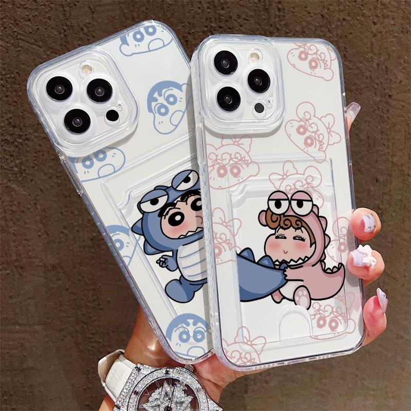 Card Slot Holder Silicone Wallet Pocket Case For Samsung S23 S24 S25 Ultra Redmi Note 12 13 Pro Oppo A38 A58 A78 Vivo Y21 Y22 Cover Clear Phone Bumper