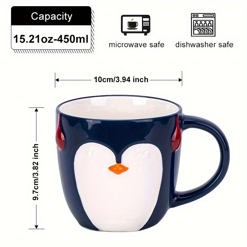 

Кружки ручной работы с животным принтом: Керамические кружки «Лиса и пингвин», 450 мл, пригодны для микроволновой печи и посудомоечной машины, идеально подходят для кофе, чая и многого другого Penguin