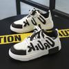 Board shoes student shoes spring and autumn 2025 new leather surface older children's casual little white shoes women's shoes flat bottom low top