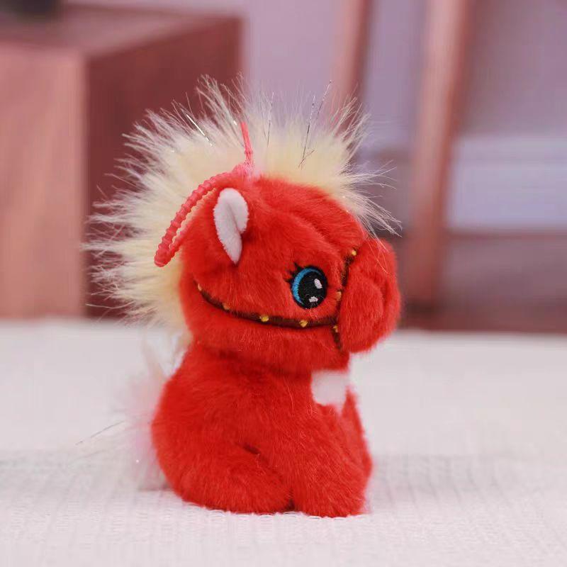 Sitting foal pendant Year of the Horse mascot plush doll backpack pendant doll keychain for children